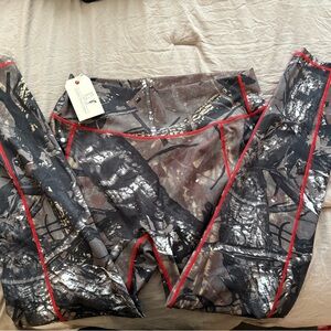 Fashion Brand Company Camo Leggings with Red Trim
